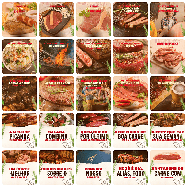 Pack Canva Churrascaria Templates Editáveis 200 Artes + Legendas 2