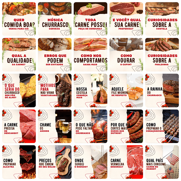 Pack Canva Churrascaria Templates Editáveis 200 Artes + Legendas 7