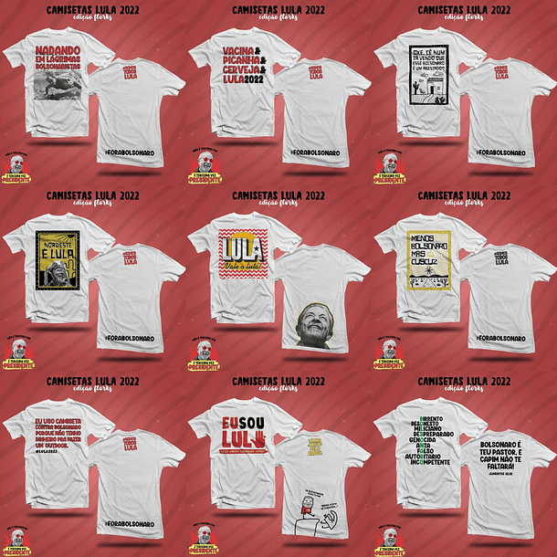 61 Artes Flork Caneca e Camisa para Sublimação Lula e Bolsonaro Arquivos em Png 2