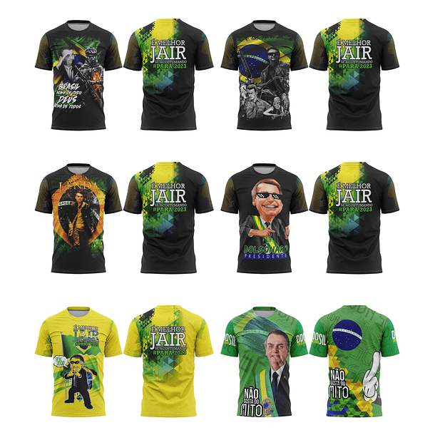 30 Artes Vetor Camisa Bolsonaro Eleições Política Sublimação Arquivos Corel Draw 3