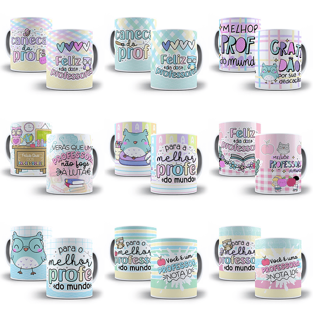10  Artes Caneca Dia dos Professores  Sublimação Arquivos em Corel Draw  