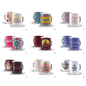 21 Artes Caneca Yoga Editável Corel Draw + Png