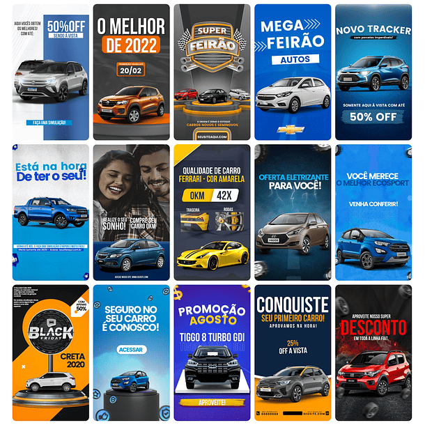 Pack Canva Concessionária Templates Editável 25 Artes Storie + Bônus 1