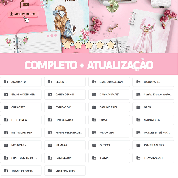 Kit Digital Encadernação Criativa 2.0 - Novo Atualizado 2