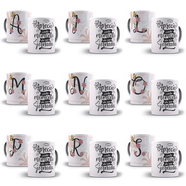 25 Artes para Caneca Alfabeto Delicado em CorelDraw + Jpg   1