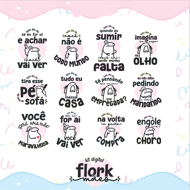 Kit Digital Flork Dia das Mães em Png 3