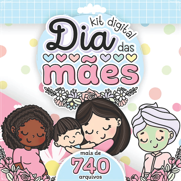 Kit Digital Dia das Mães Completo em Png 1