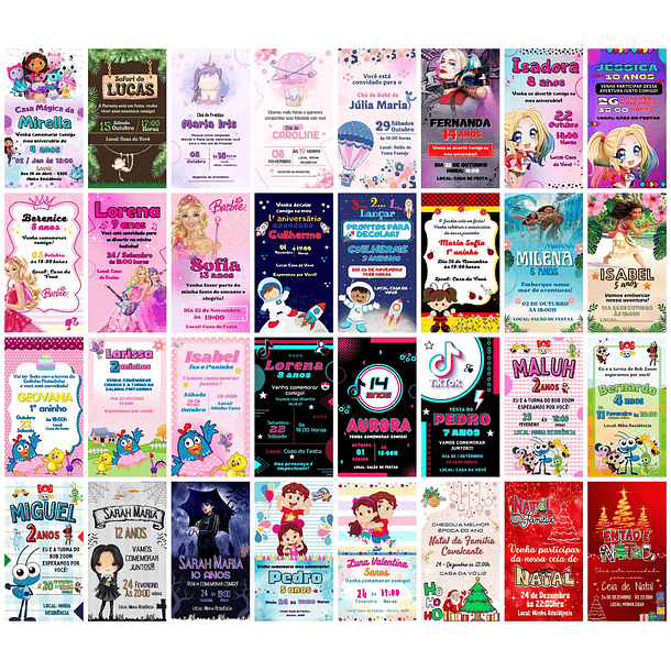 Pack Canva 220 Convites Modernos Editáveis no Canva Templates Editáveis 4