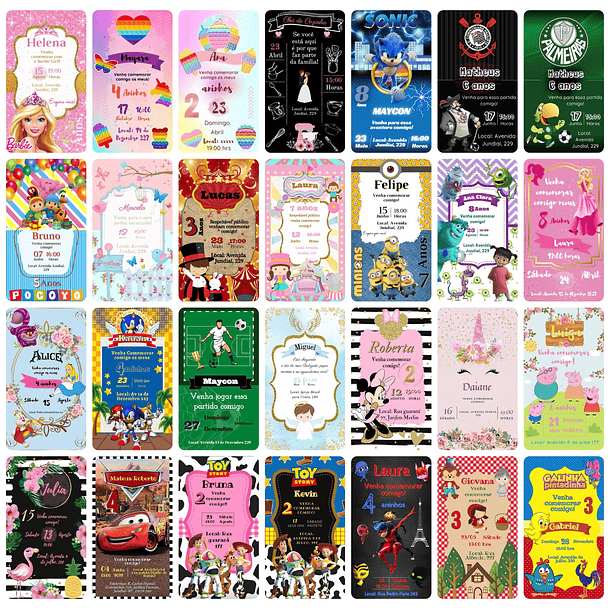 Pack Canva 220 Convites Modernos Editáveis no Canva Templates Editáveis 7