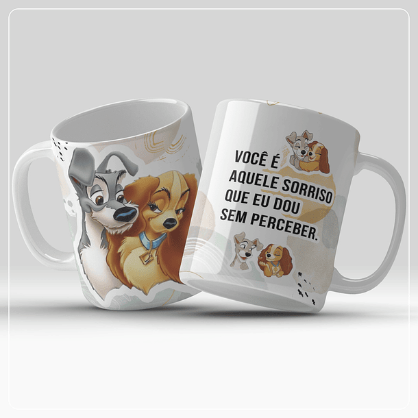 Arte para Caneca a Dama e o Vagabundo Arquivos Png  