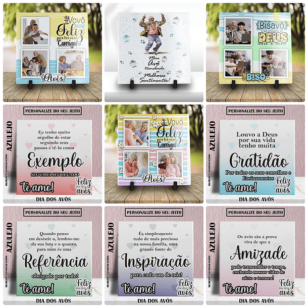 140 Artes para Sublimação Dia dos Avós em CorelDraw 11