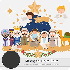 Kit Digital Noite Feliz Natal Natalino Arquivo em Png