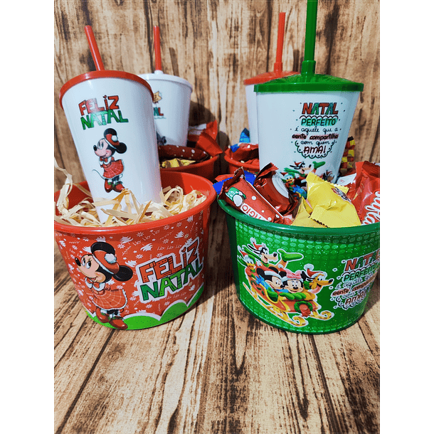 20 Artes para Baldinho e copo Natal Turma do Mickey em Photoshop 5