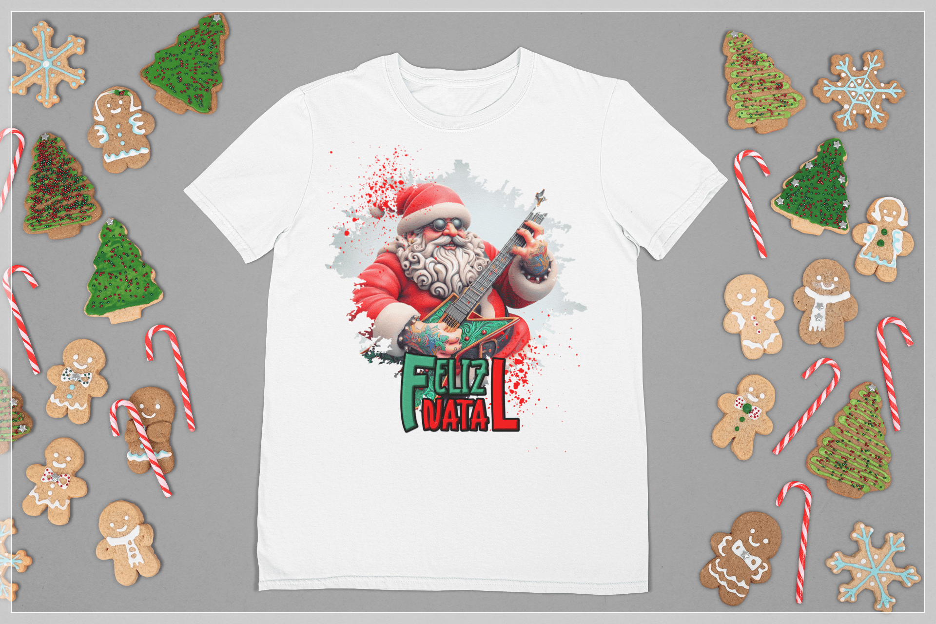 10 Artes para Camisa de Papai Noel do Rock Arquivo em Corel | Studio Booby