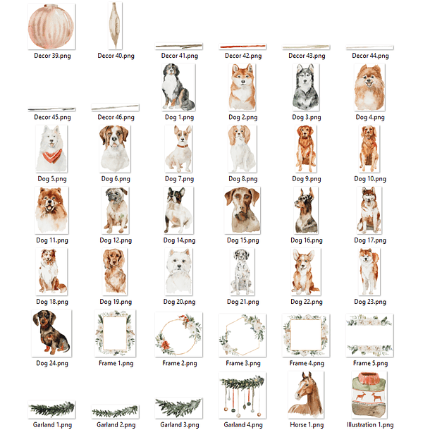 Kit Digital Natal Animais e Outros Arquivos em Png 4