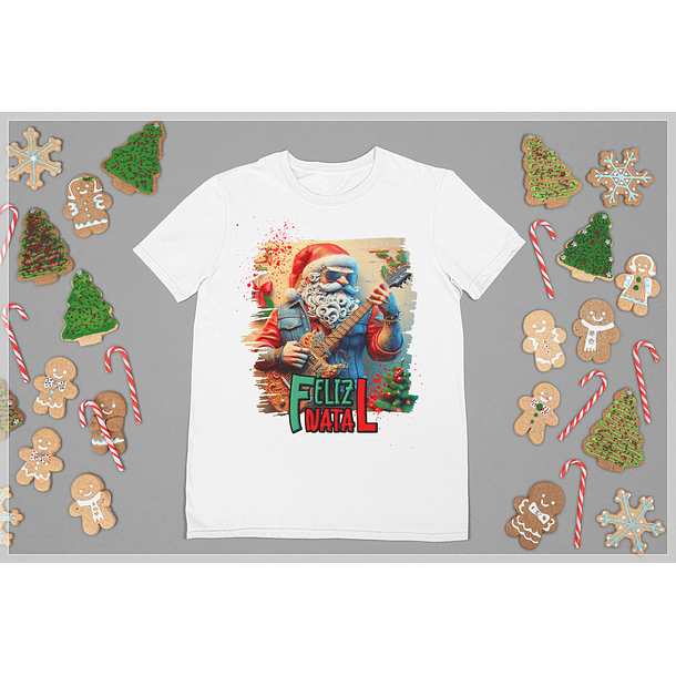 10 Artes para Camisa de Papai Noel do Rock Arquivo em CorelDraw 5