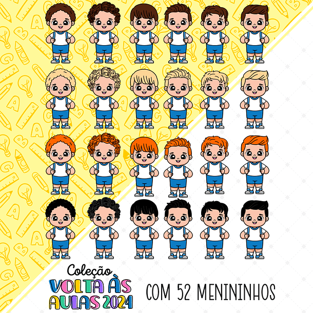 Arquivos Volta as Aulas Aluninhos Mascotinhos 2024 Arquivo em Jpg  11