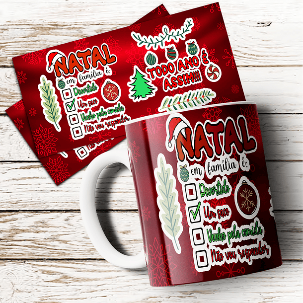 23 Artes para Caneca Natal Arquivo Editável  6