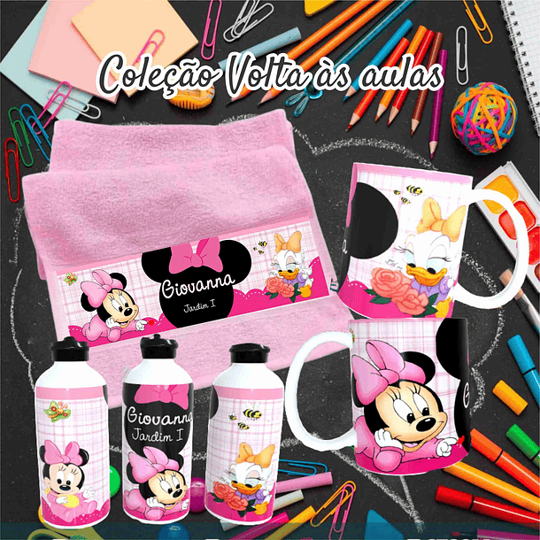 78 Artes para Caneca, Toalinha e Squezee Personagens Disney Volta as Aulas Arquivo Editavél  7