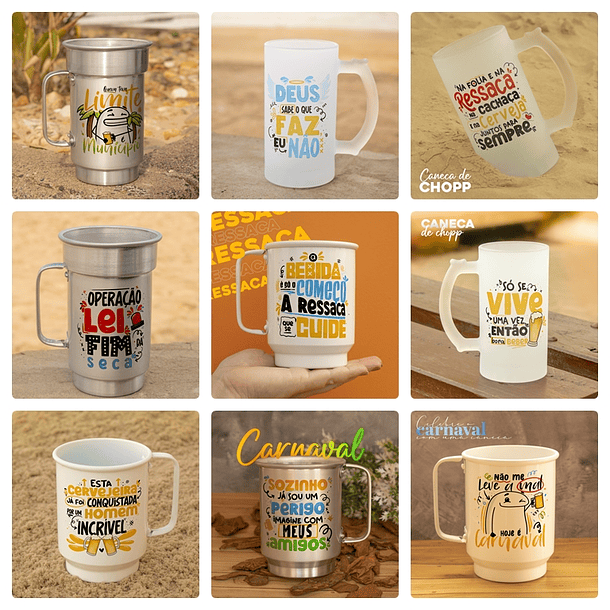 Kit Digital Frases Carnaval Folia Arquivos em Png 2