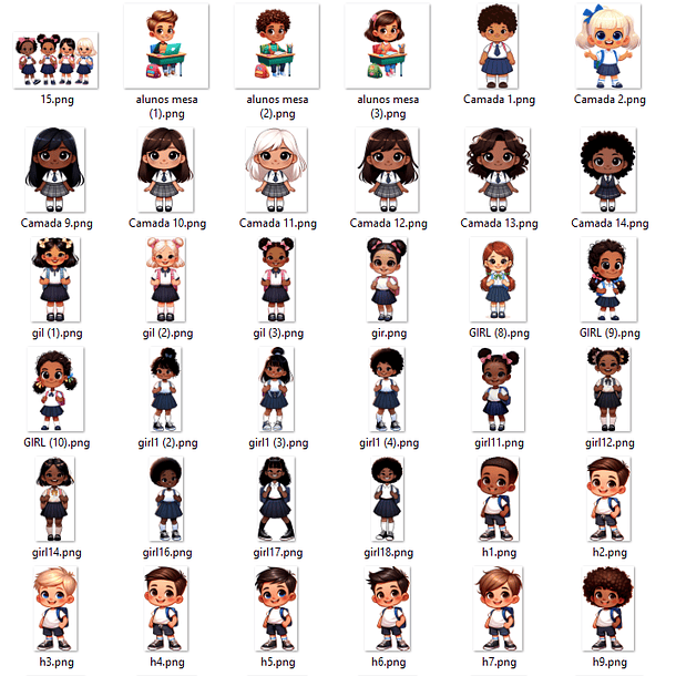 Kit Digital Volta as Aulas Mascotes 2024 Arquivos em Png  10