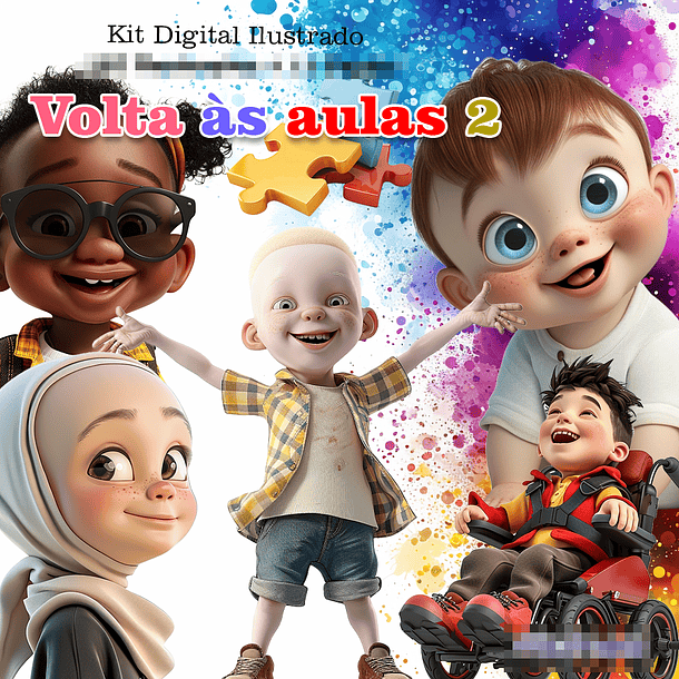 Kit Digital Mascotinhos Volta as Aulas Arquivos em Png  2