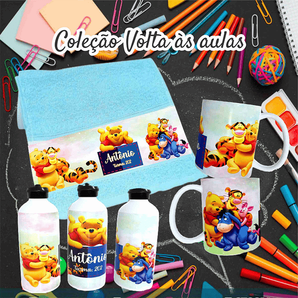 78 Artes para Caneca, Toalinha e Squezee Personagens Disney Volta as Aulas Arquivo Editavél  21