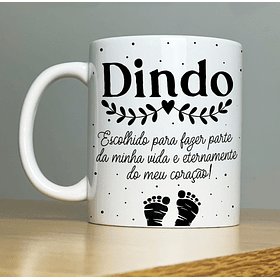 Arte Caneca Dindo Escolhido para fazer parte da minha vida Padrinho Preto Arquivo Png
