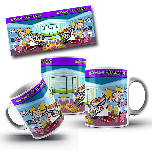 7 Artes para Caneca Laboratório Dexter Arquivo Editável 3