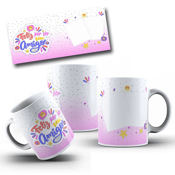 8 Artes para Caneca Amizade Amigos Arquivo Editável 4