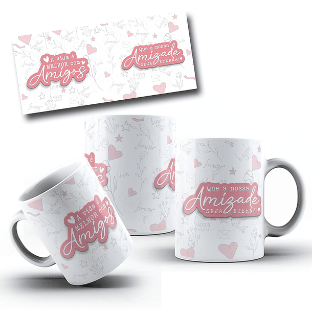 8 Artes para Caneca Amizade Amigos Arquivo Editável 9