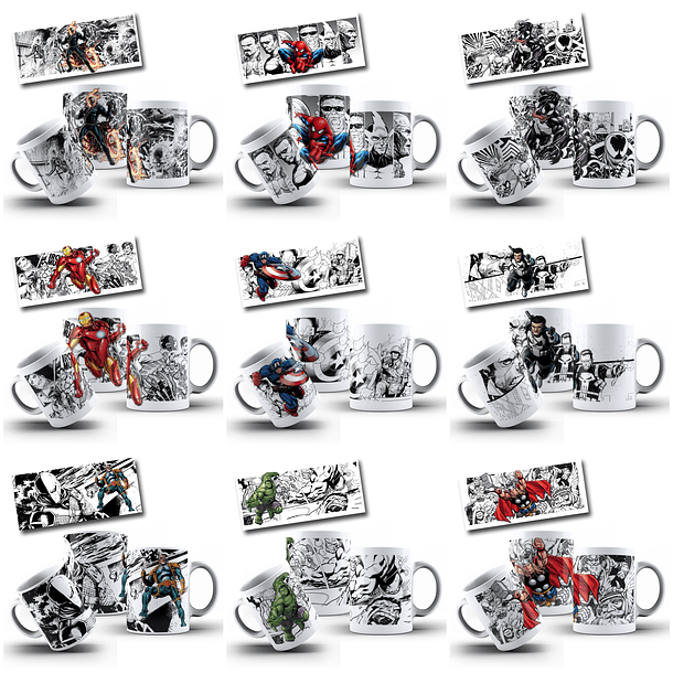 50 Artes para Caneca Super Heróis Arquivo em Jpg 4