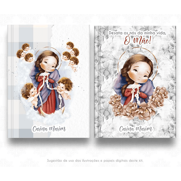 Kit Digital Nossa Senhora Desatadora de Nós Aquarela em Png   8