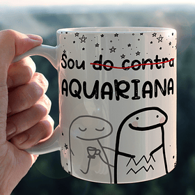 Arte Caneca Sou do Contra Aquariana Arquivo Png