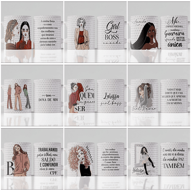 134 Artes para Caneca Dia das Mulheres Arquivo em Jpg  2