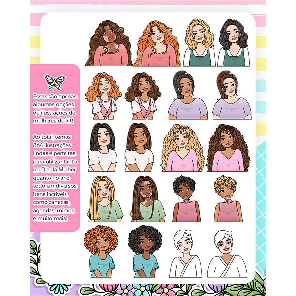 Kit Digital Dia das Mulheres 2024 Arquivos em Png 2