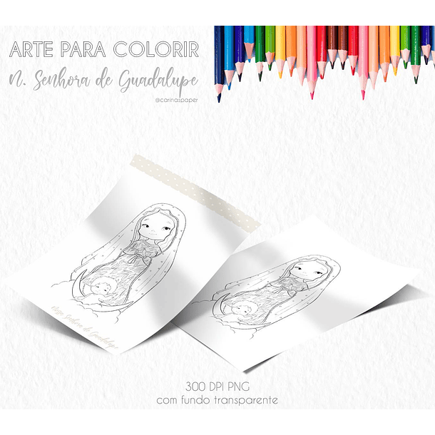 Kit Digital Santinhos para Colorir Arquivos em Png 8