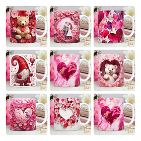 100 Artes para Caneca Dia dos Namorados 3D Arquivos Png