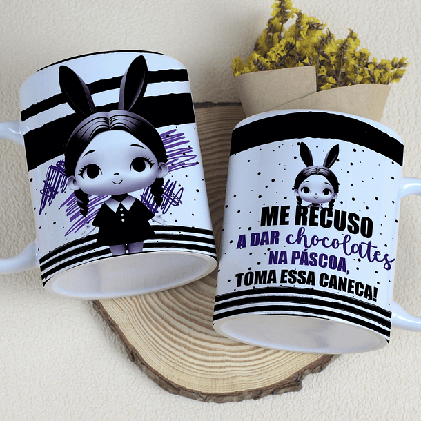 10 Artes Caneca Páscoa Wandinha Arquivos Editável  9