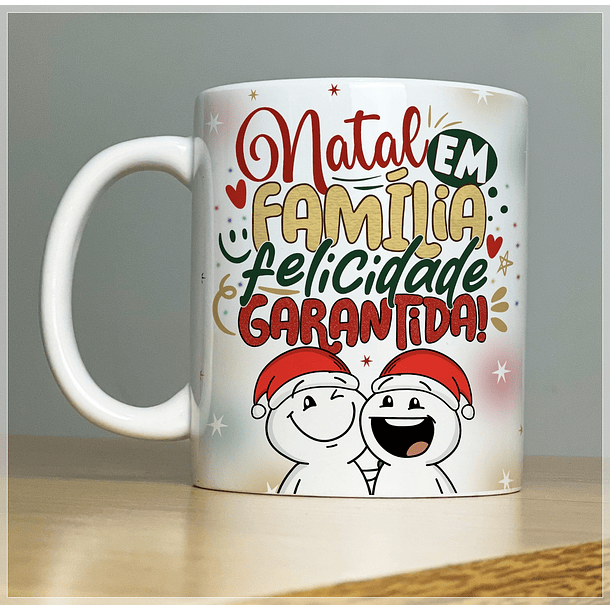Arte Caneca Natal em Família Felicidade Garantida Arquivo Png 2