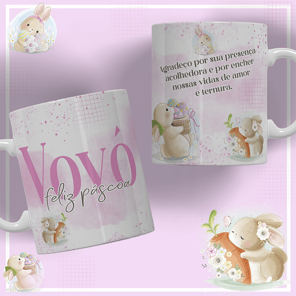 12 Artes para Caneca Páscoa Família Arquivos Editável 5