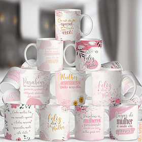10 Artes para Caneca Dia das Mulheres Arquivos Editável
