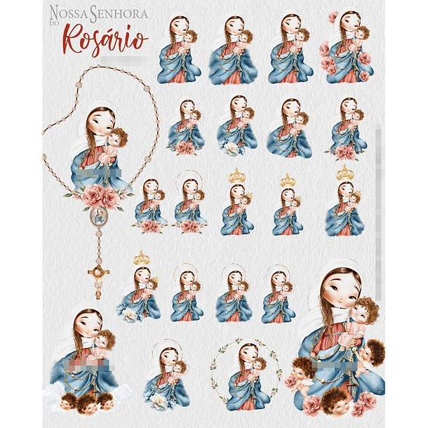 Kit Digital Nossa Senhora do Rosário em Png 2