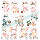 Kit Digital Páscoa Cut Bunnies em Png   3