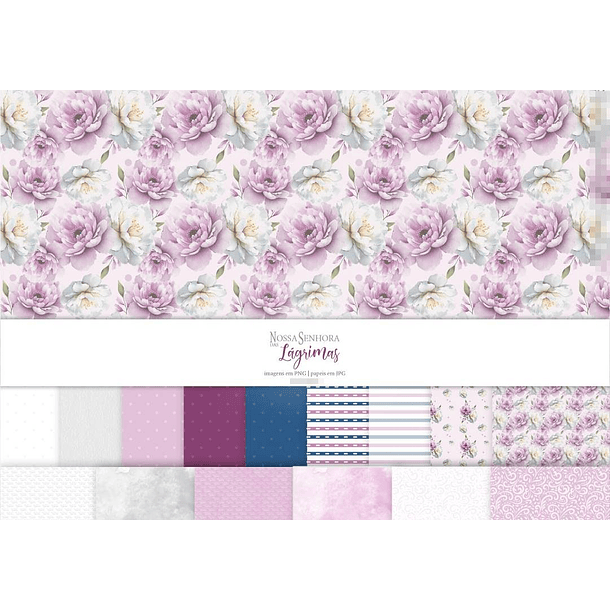 Kit Digital Nossa senhora das Lágrimas Aquarela em Png  5