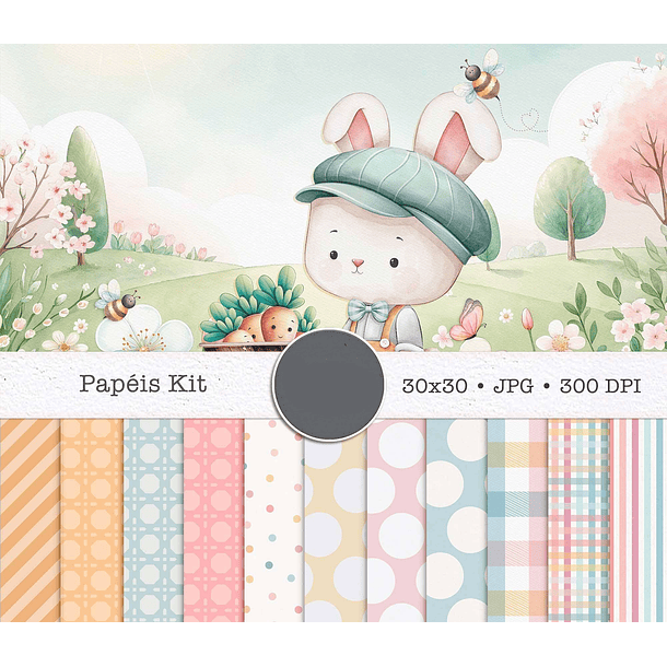 Kit Digital Páscoa Cut Bunnies em Png   7