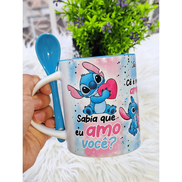 Artes Caneca Sabia que eu amo você? Sabe oque você é? Cê é meu amor, Minha vida Stitch Arquivo em Jpg 1