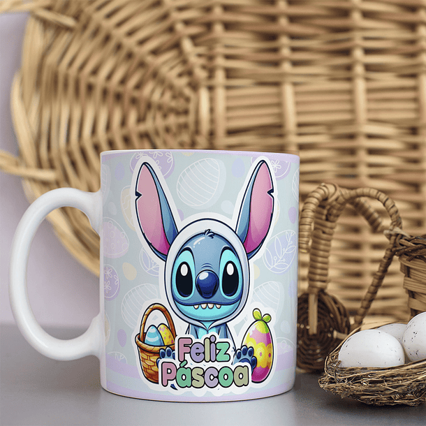 7 Arte para Caneca Páscoa Stitch Arquivo Editável 3