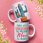 25 Artes para Caneca e Azulejo Dia das Mães Cactos Arquivo em Jpg  13