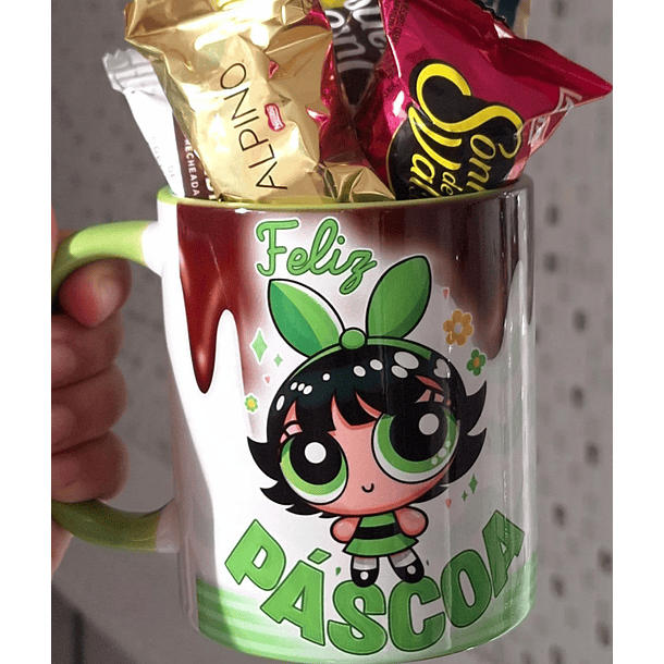 3 Artes para Caneca Meninas Super Poderosas Páscoa Arquivo em Png 3